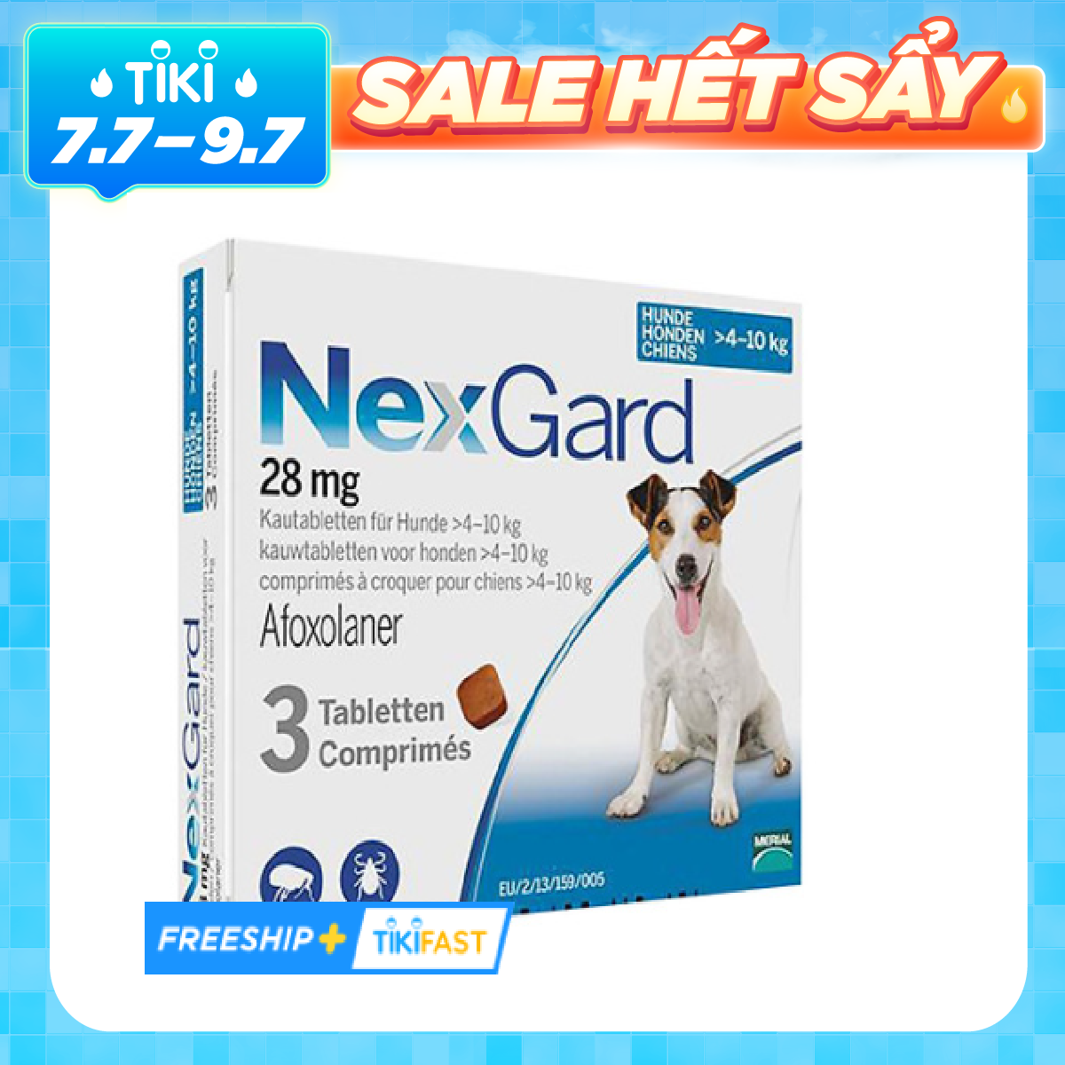 Viên Nhai Trị Ve, Ghẻ, Bọ Chét Nexgard Cho Chó 4 - 10kg