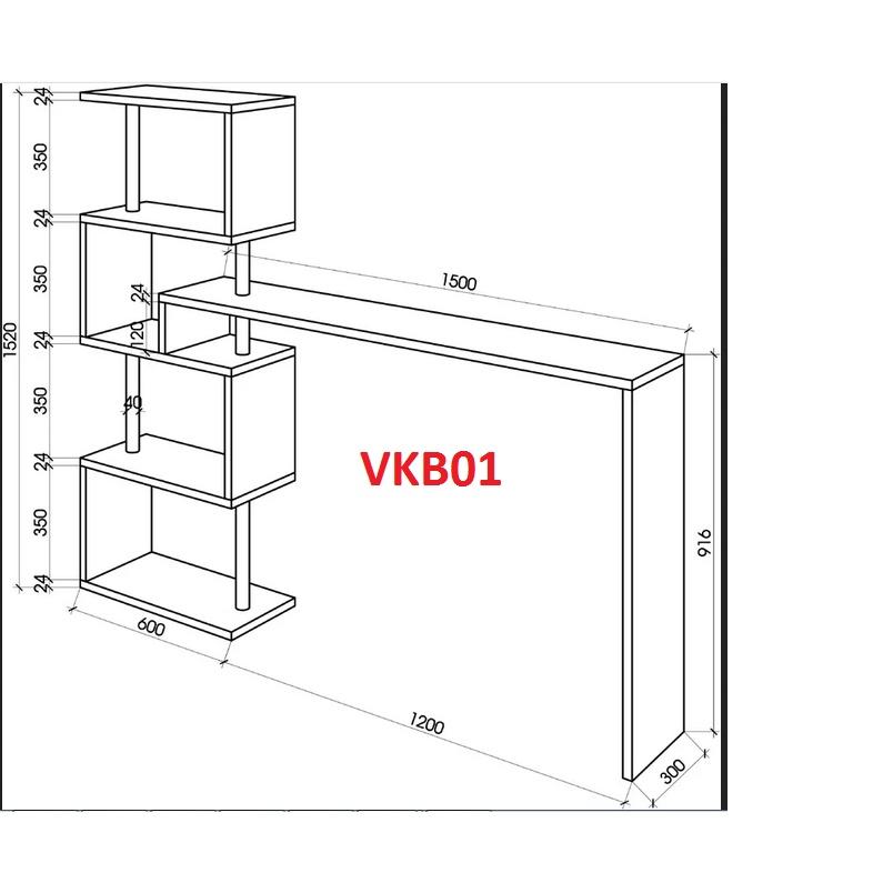 Quầy bar mini kết hợp tủ rượu VKB01 ( không kèm ghế) - Nội thất lắp ráp Viendong Adv