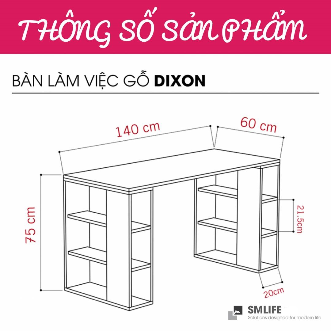 Bàn Học Bằng Gỗ Nhỏ Gọn Cho Bé SMLIFE Dixon