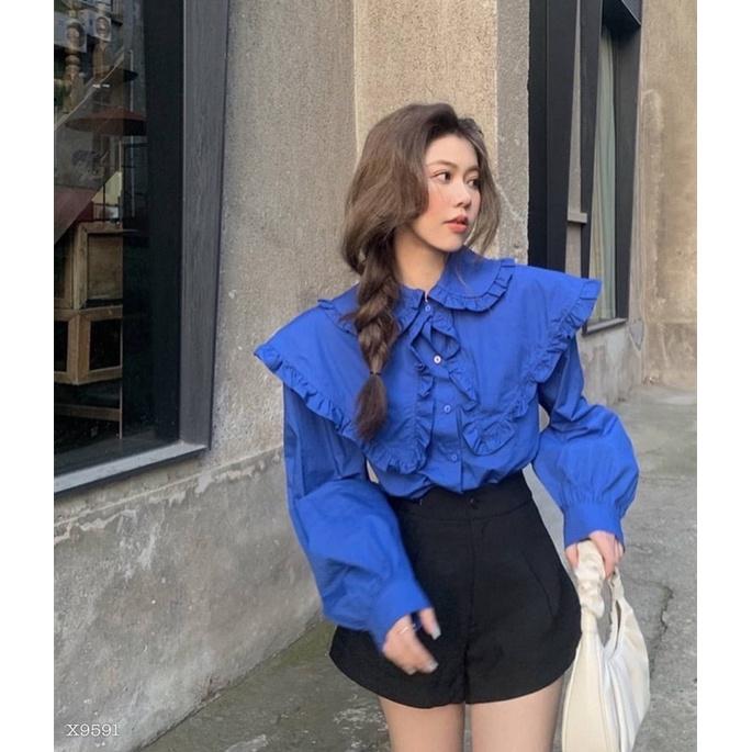 SET ÁO SƠ MI CỔ BÈO KÈM SHORT