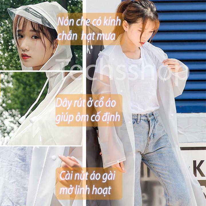 Áo Mưa Đi Xe Máy, Đi Bộ WV Cho Nam Nữ Có Nón Phủ Đầu