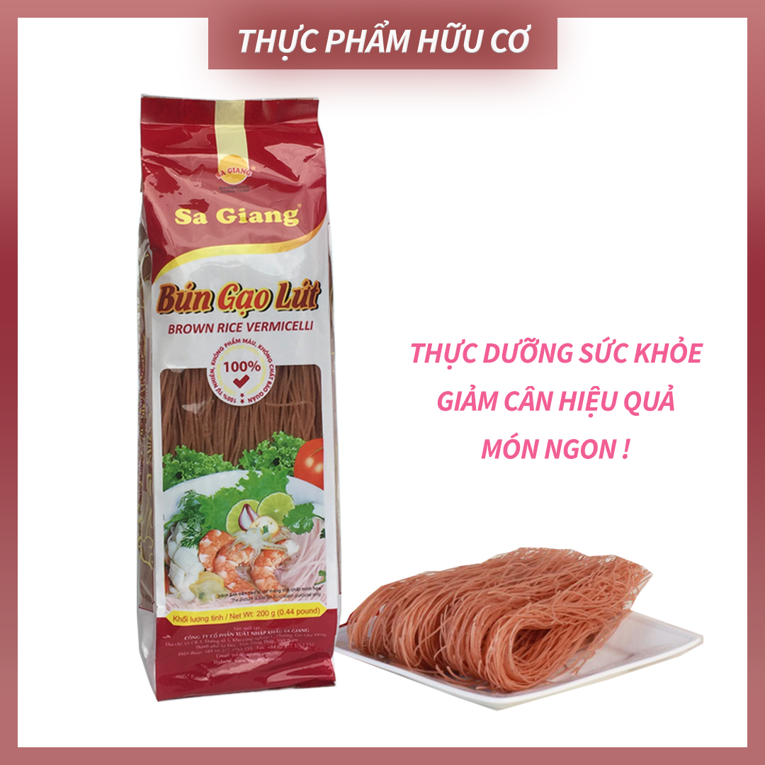 Bún gạo lứt / Sa giang 200G / Giảm cân hiệu quả / Hữu cơ huyết rồng