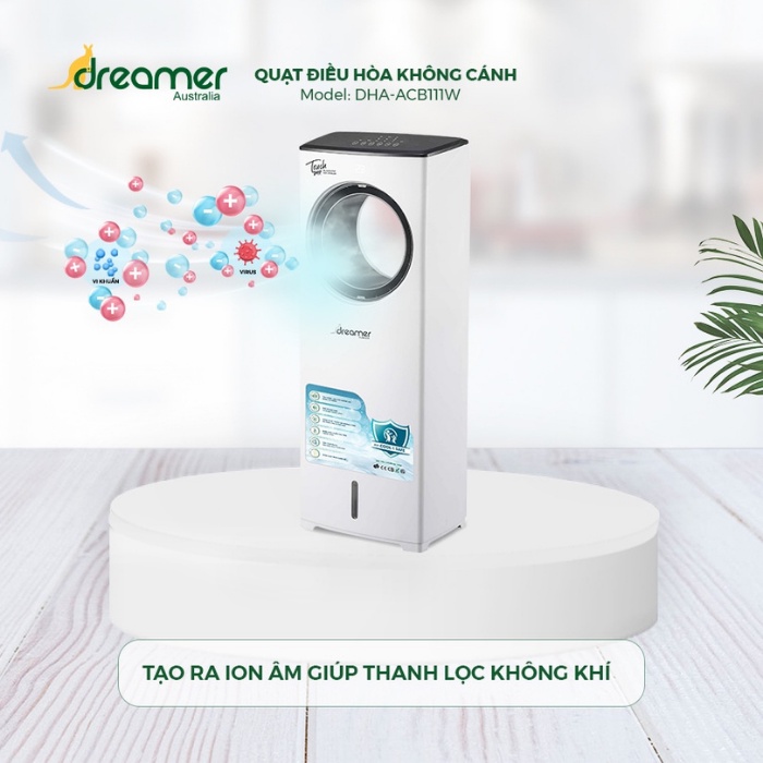 Quạt Điều Hòa Không Cánh DREAMER DHA-ACB111W Cao Cấp Thương Hiệu Úc Công Suất 110W - Hàng Chính Hãng