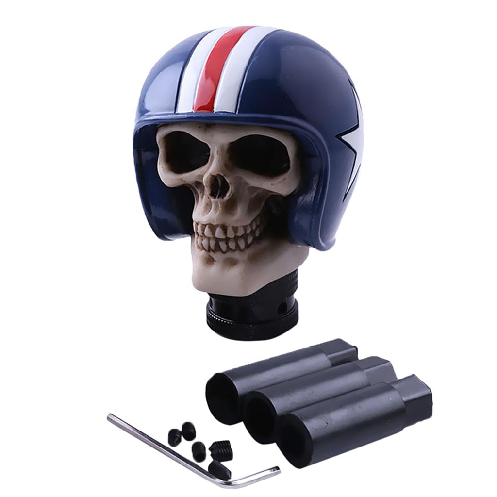 Skull Head Style Universal Car Truck Manual Stick Gear Shift Lever Knob Blue