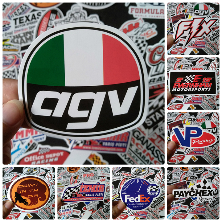 Bộ Sticker dán cao cấp chủ đề RACING - Dùng dán Xe, dán mũ bảo hiểm, dán Laptop