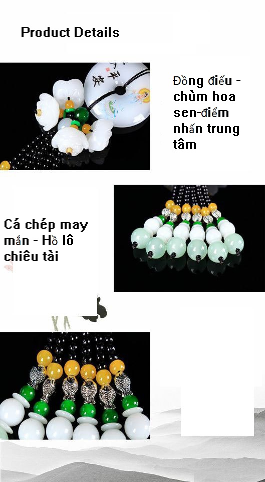 Khánh Treo Xe Ô Tô, Đồng Xu May Mắn vẽ họa tiết phong thủy, mang lại bình an trên mọi hành trình