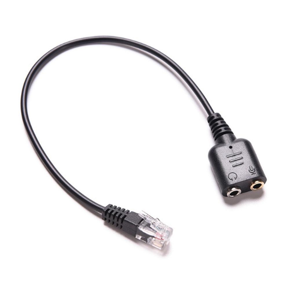 【ky】3.5mm to RJ9 Jack Adapter PC Headset Audio Cable Converter Telephone Using