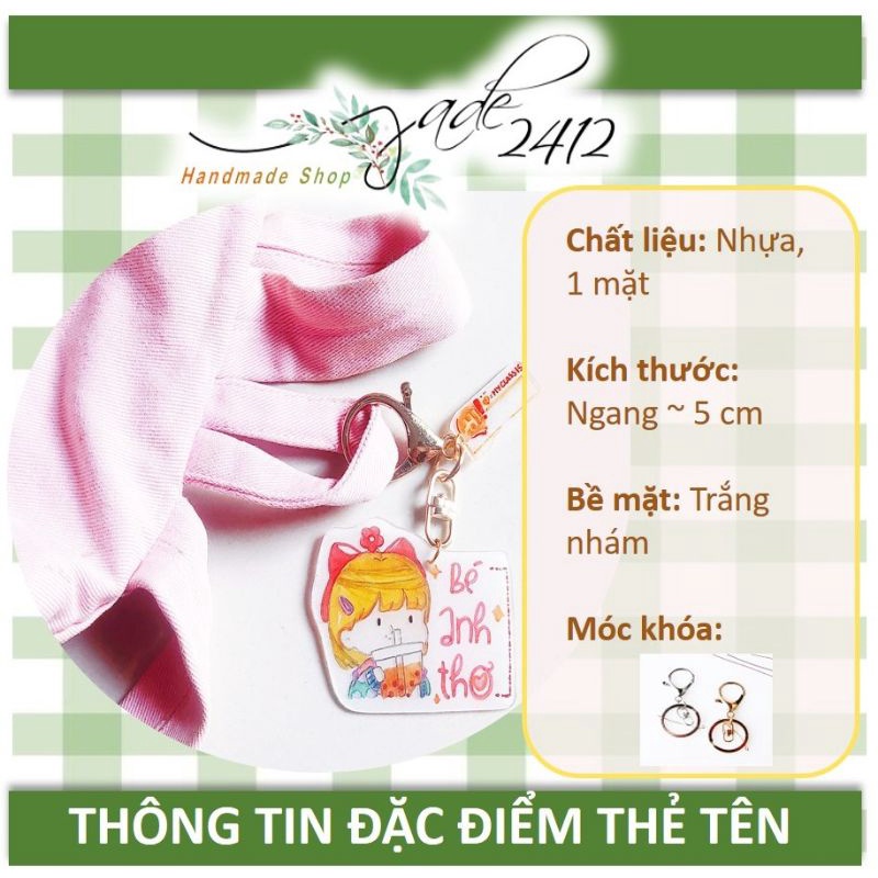 [Tặng kèm Sticker] Thẻ Tên Bé Handmade theo yêu cầu