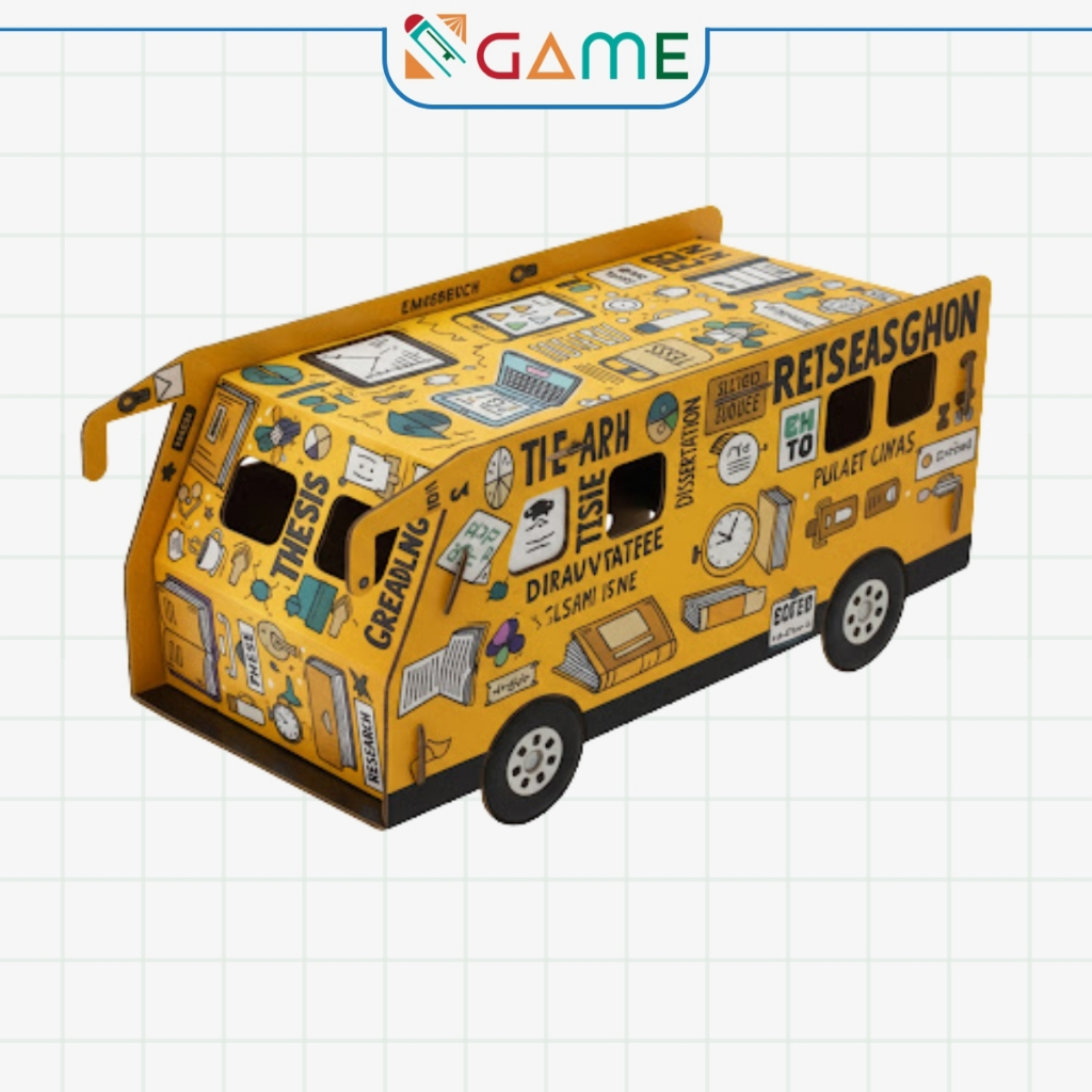 Mô Hình Lắp Ráp - XE BUS - Chất Liệu Carton Thân Thiện Môi Trường - SKIDS