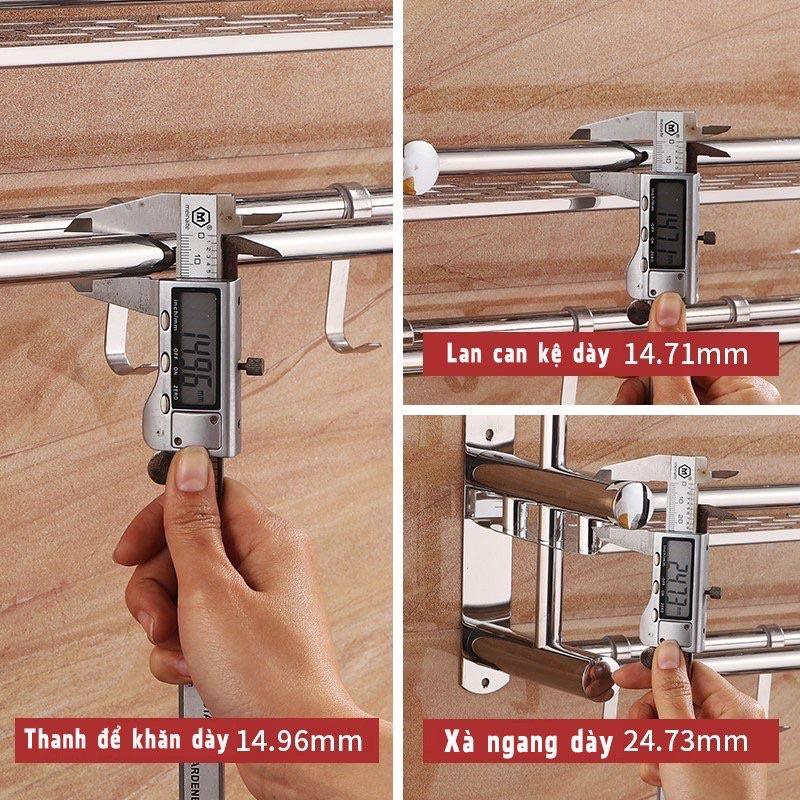 Kệ Nhà Tắm INOX 304 Bóng , Giá Treo Khăn Nhà Tắm, Để Đồ Dùng Inox Đa Năng Gắn Tường