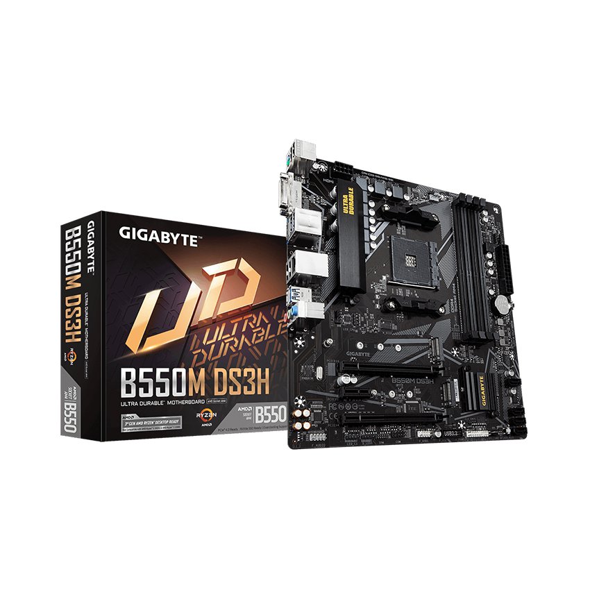 Mainboard Gigabyte B550M-DS3H (AMD B550, Socket AM4, m-ATX, 4 khe RAM DDR4)-- Hàng Chính Hãng