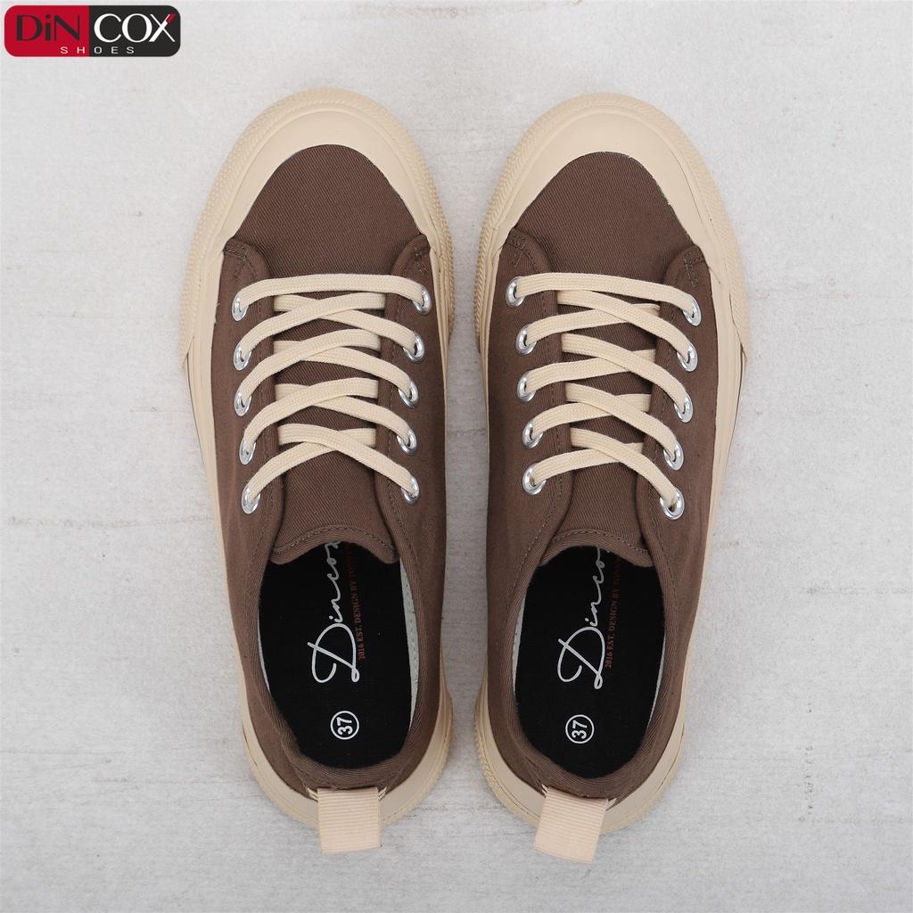 Giày Sneaker Vải Nữ DINCOX C20 Nữ Tính Sang Trọng Chocolate