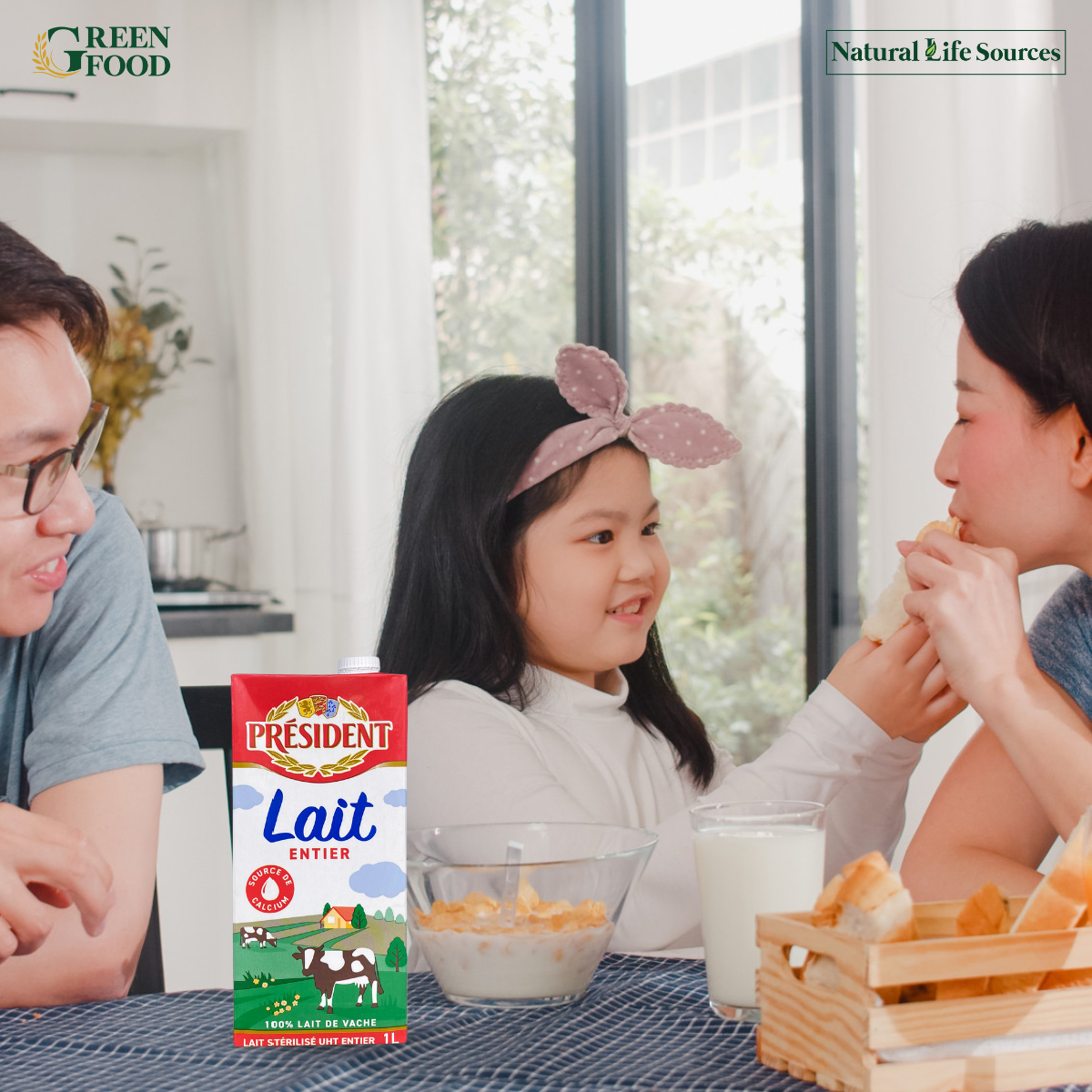 Thùng 6 hộp sữa tươi tiệt trùng nguyên kem cao cấp President không đường | Hộp 1L - Nhập khẩu trực tiếp từ Pháp