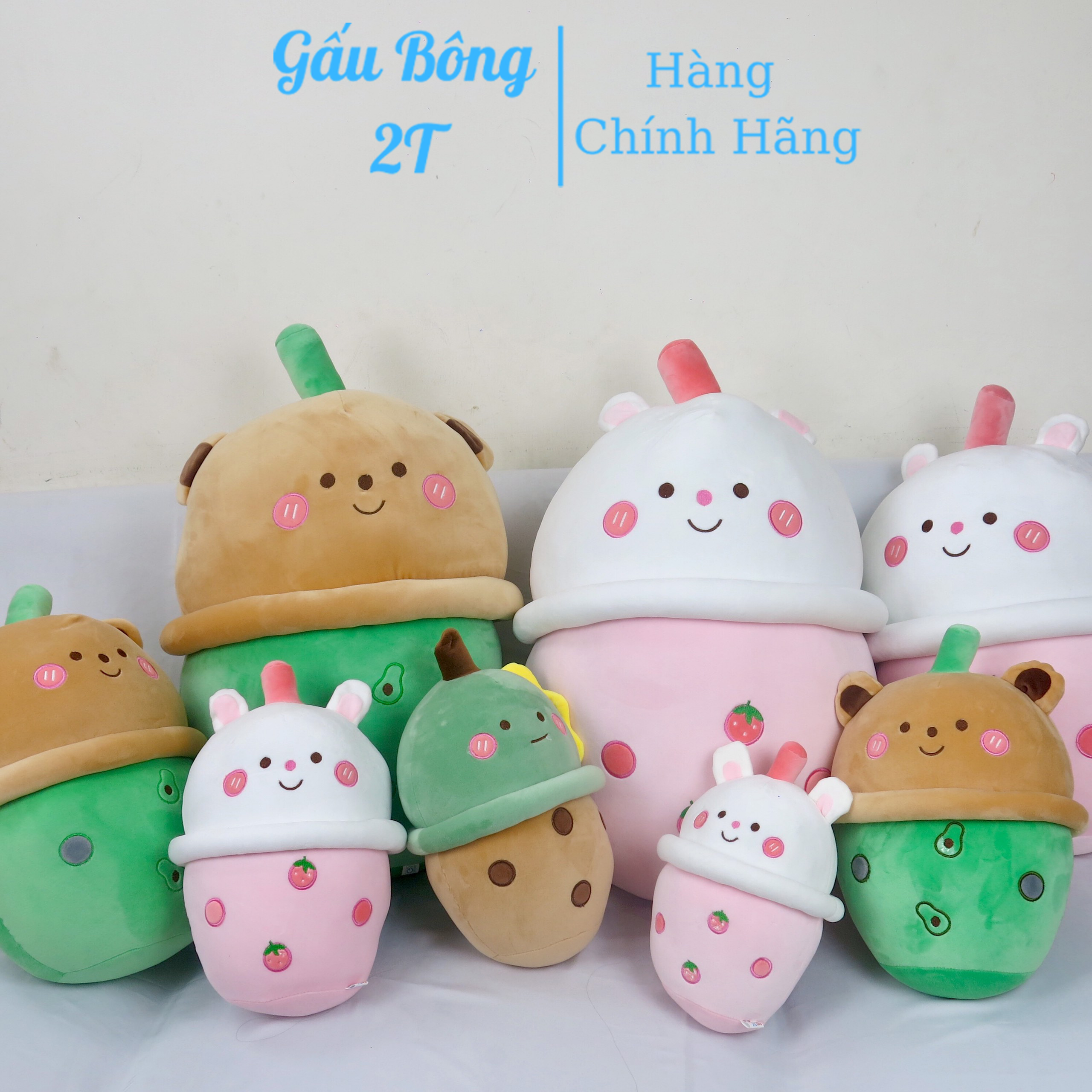 Gấu Bông Trà Sữa Hoa Quả Phong Cách Mới-Gấu Bông 2T-Gối Ôm, Thú Bông, Đồ Chơi Dành Cho Bé- Vải Nhung Co Giãn Bông Gòn Cao Cấp