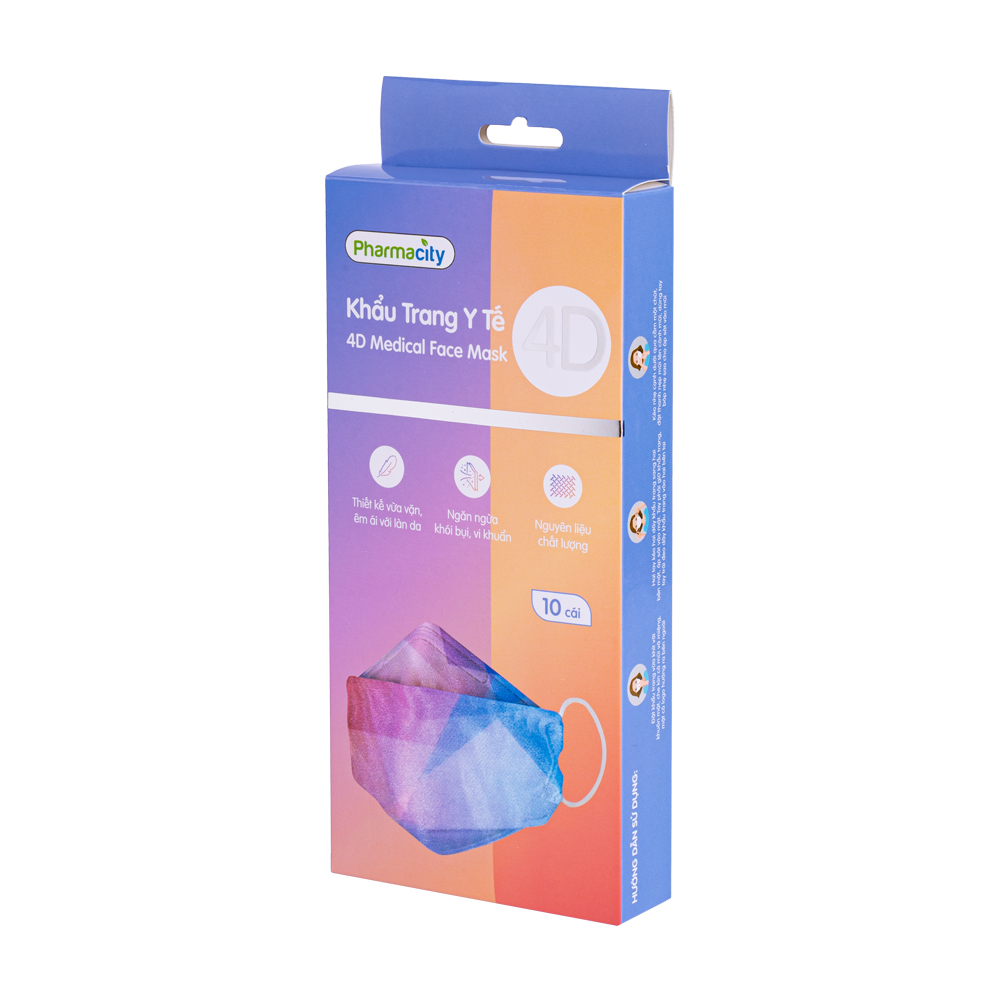 Khẩu trang Pharmacity màu sắc 4D - Mixed color