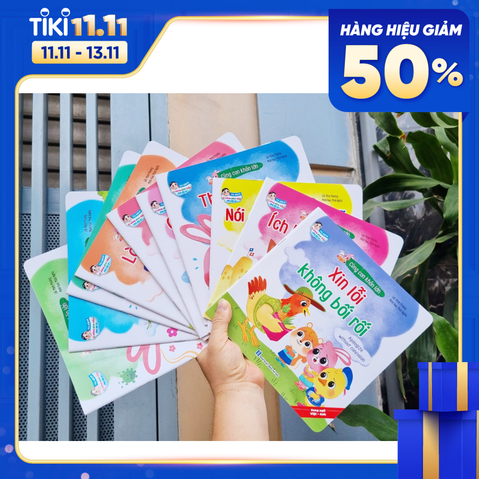 Trọn Bộ 10 cuốn Kỹ Năng Giao Tiếp Cho Bé 2+ (Song Ngữ Việt - Anh) Cùng Con Khôn Lớn Giúp Con Hiểu Và Tự Tin Hơn Vào Bản Thân Vượt Qua Mọi Khó Khăn Thử Thách Trong Cuộc Sống