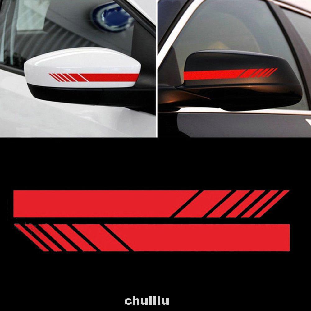 2 Sticker Dán Kính Chiếu Hậu Xe Hơi Họa Tiết Kẻ Sọc