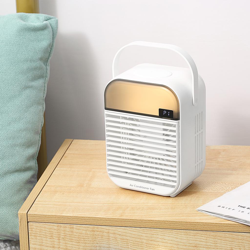 Personal Air Cooler Fan, Portable Air Conditioner, Humidifier Purifier 3 in 1 Evaporative Cooler,Mini AC USB Cooling Desktop Fan for Bedroom, Office