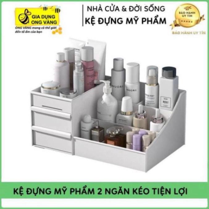 Kệ Mỹ Phẩm 3 Tầng 2 Ngăn Kéo, Kệ Mỹ Phẩm, Kệ Để Đồ Nhiều Ngăn Siêu Đẹp, Siêu Tiện Dụng