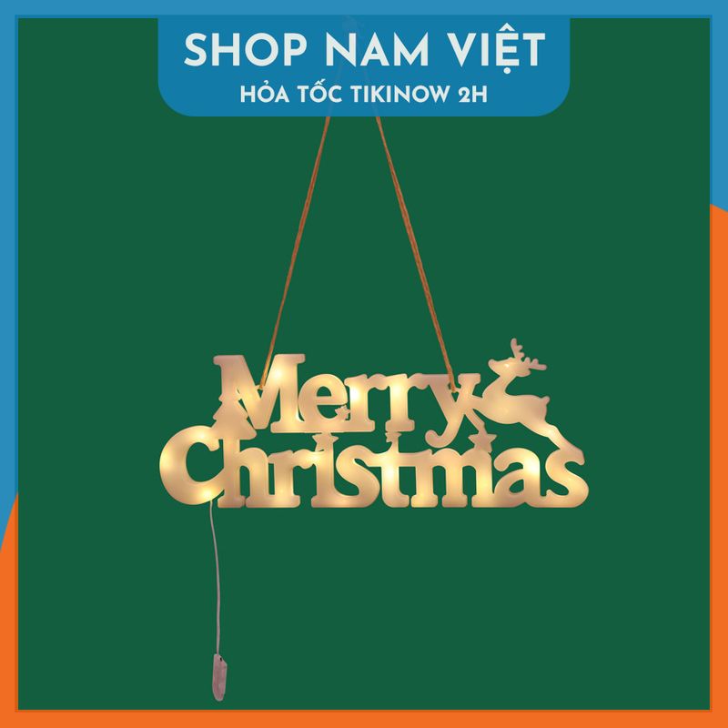 Đèn LED Chữ Merry Christmas Treo Cây Thông, Trang Trí Giáng Sinh, Noel - Chính Hãng NAVIVU