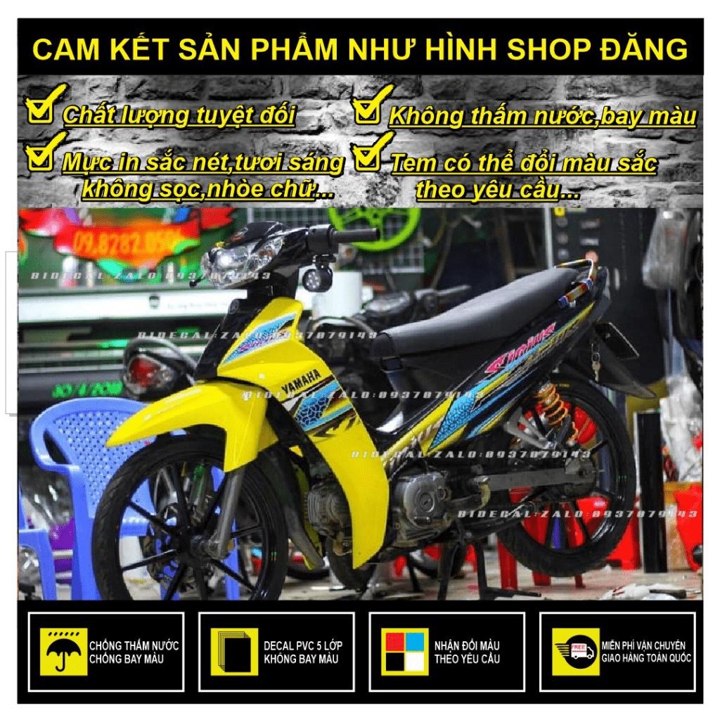 TEM RỜI SIRIUS MẪU HOA VĂN VÀNG ĐEN TẶNG KÈM LOGO - BI DECAL
