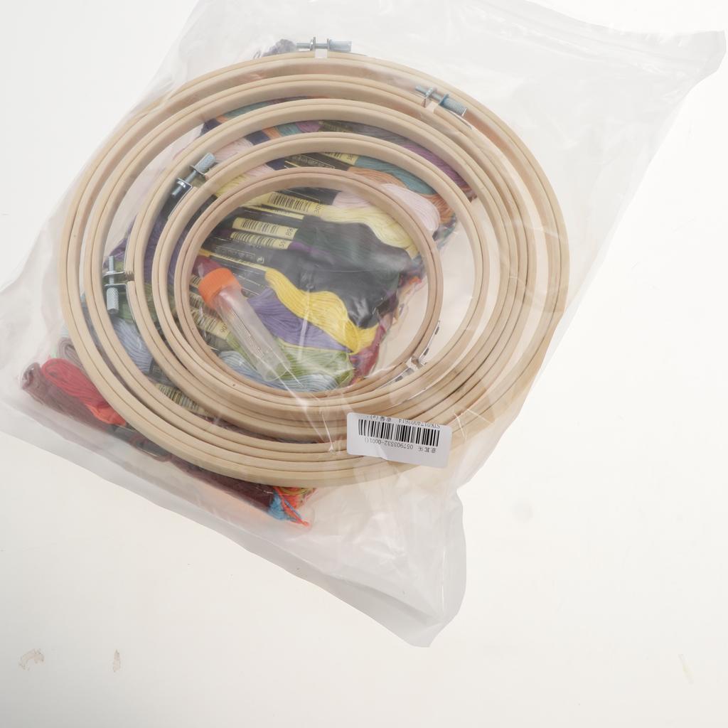 Đầy Đủ các Thêu Bộ Khởi Đầu Chữ Thập Bộ Dụng Cụ Bao Gồm 100 Sợi Tre Thêu Vòng Kim