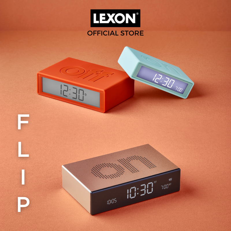 Đồng hồ báo thức điện tử LEXON đèn LED kháng nước - FLIP+ RUBBER - Hàng chính hãng