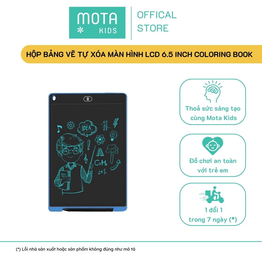 [MCY-Q6 - Mota Montessori] Đồ chơi cho bé Bảng vẽ tự xóa màn hình LCD 6.5 inch coloring book - Hàng chính hãng