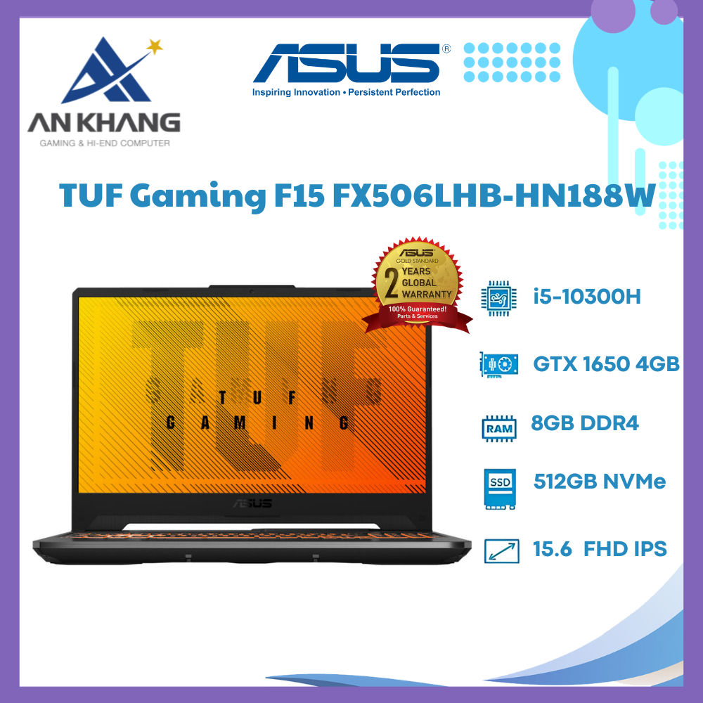 Laptop Asus TUF Gaming FX506LHB-HN188W i5 10300H/8GB/512GB/15.6&quot;FHD/GeForce GTX 1650 4GB/Win11 - Hàng Chính Hãng - Bảo Hành 24 Tháng