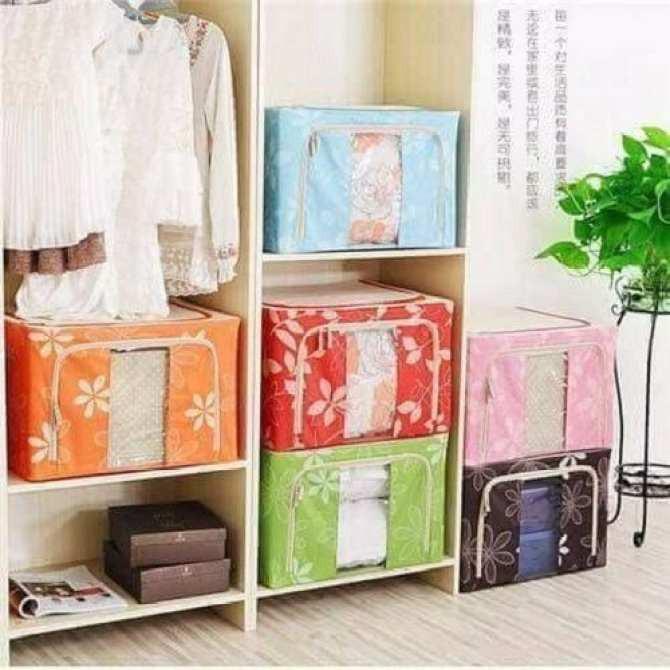 Túi đựng quần áo, chăn màn khung sắt chắc chắn, bền đẹp, có thể gấp gọn