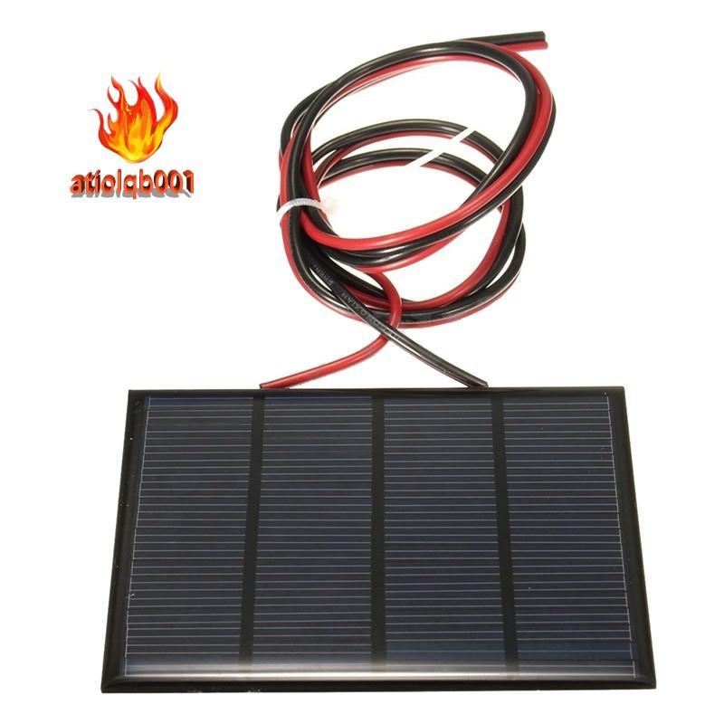 Tấm Pin Năng Lượng Mặt Trời Mini 1.5w 12v Với Dây Cáp 1m