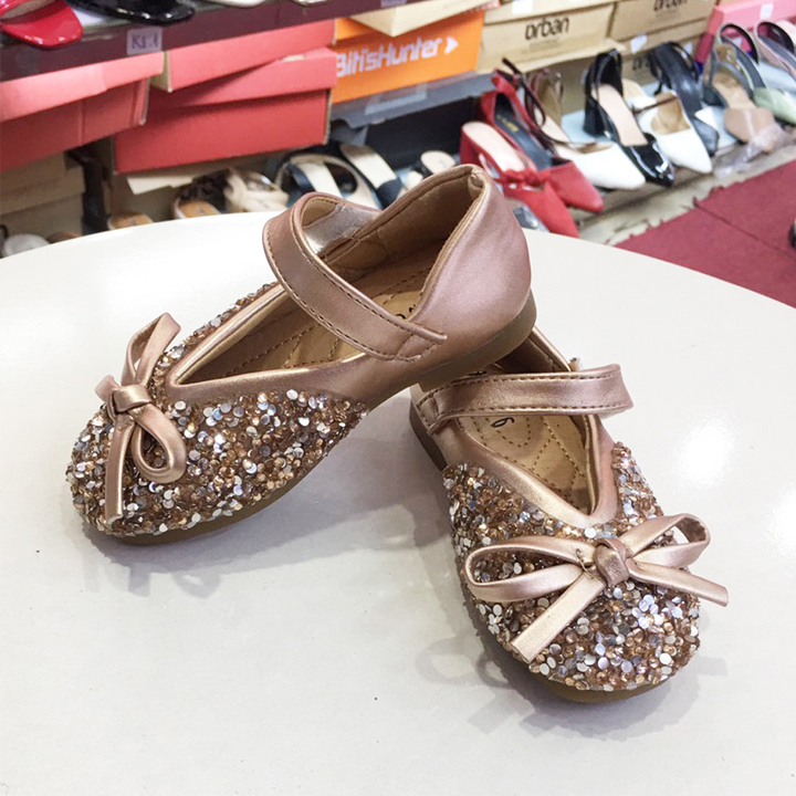 Giày công chúa cho bé gái Giày Sequins Mùa Thu Mới Chống Trượt Mềm giày Bé Gái Trẻ Em 21614