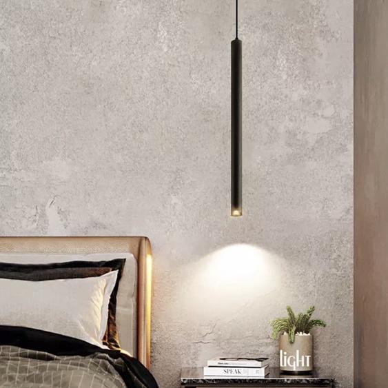 Đèn thả quầy hình ống trụ đen thon dài NTP-59