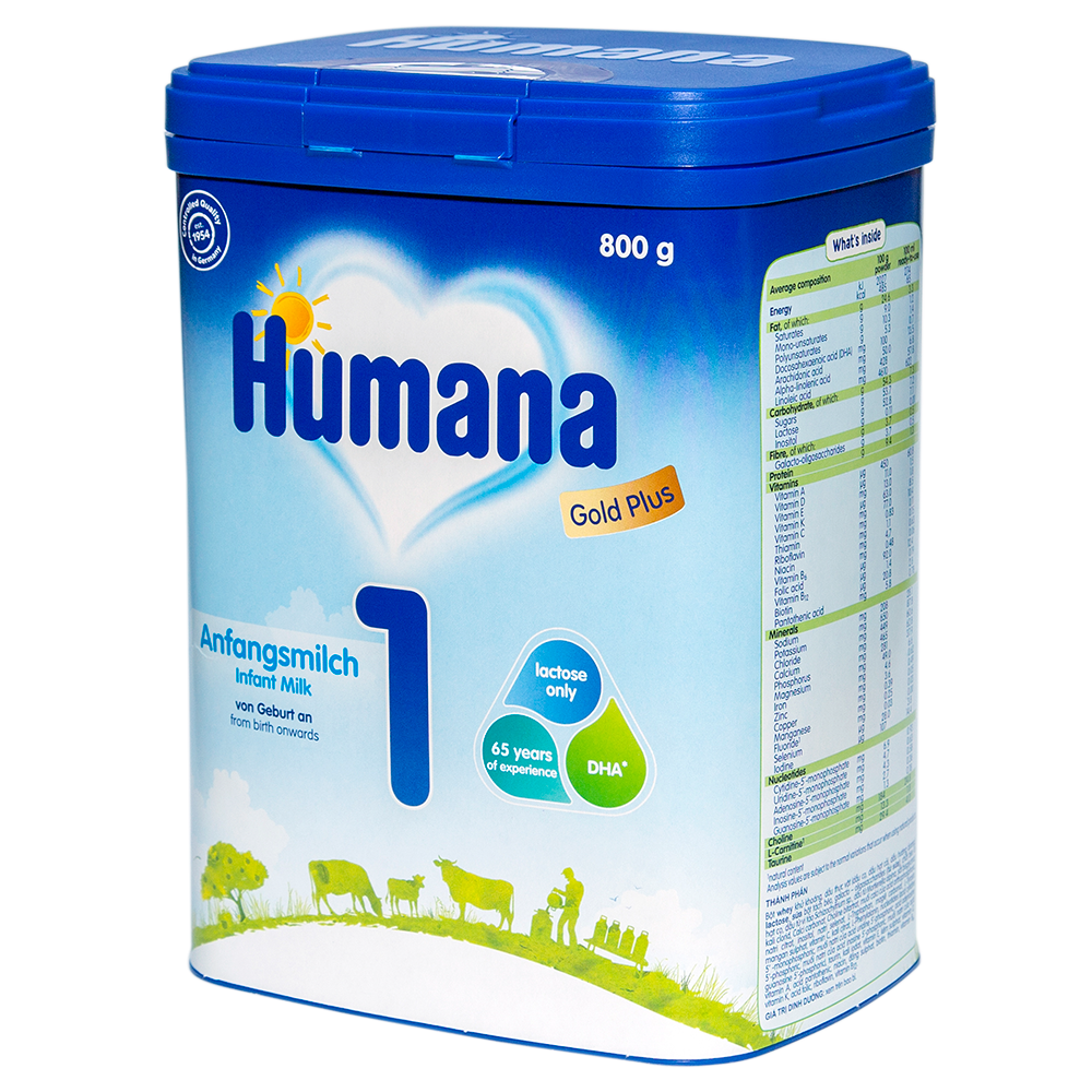 Sữa Bột Công Thức Dành Cho Trẻ Từ 0 Đến 6 Tháng Tuổi Humana Gold Plus 1 800g - Nhập Khẩu Từ Đức - Date 01/03/2024 -