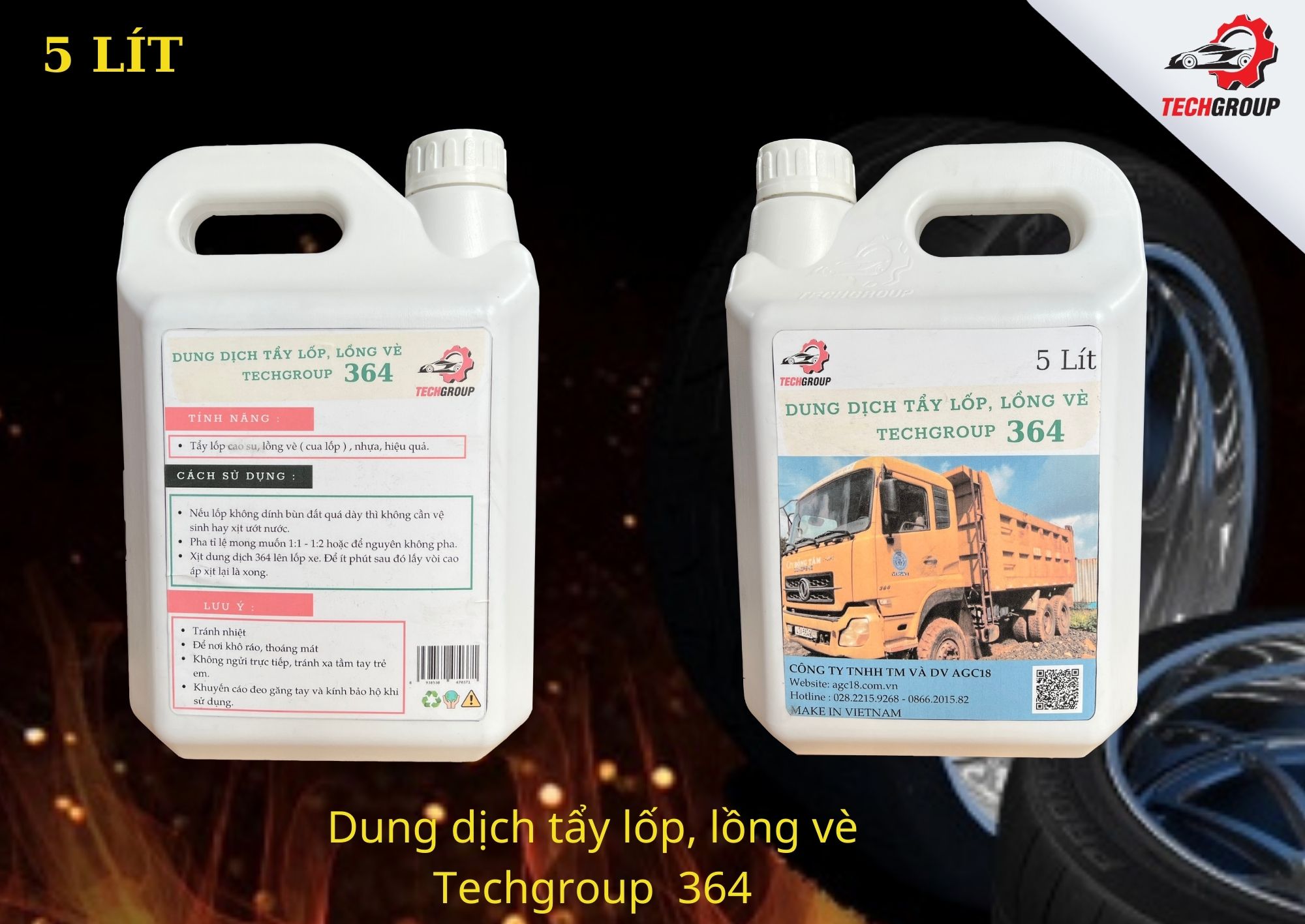 Dung dịch tẩy lốp, lồng vè chuyên dụng Techgroup 364 (giá đã giảm 10%)