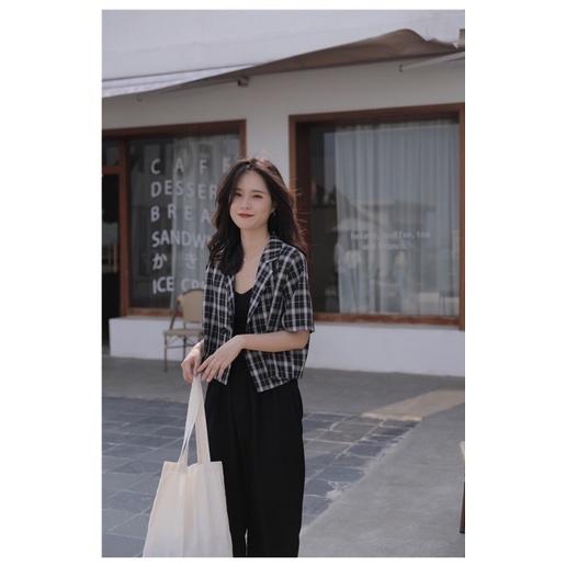 Áo blazer dáng lửng 2 hàng cúc B-A-M STORE