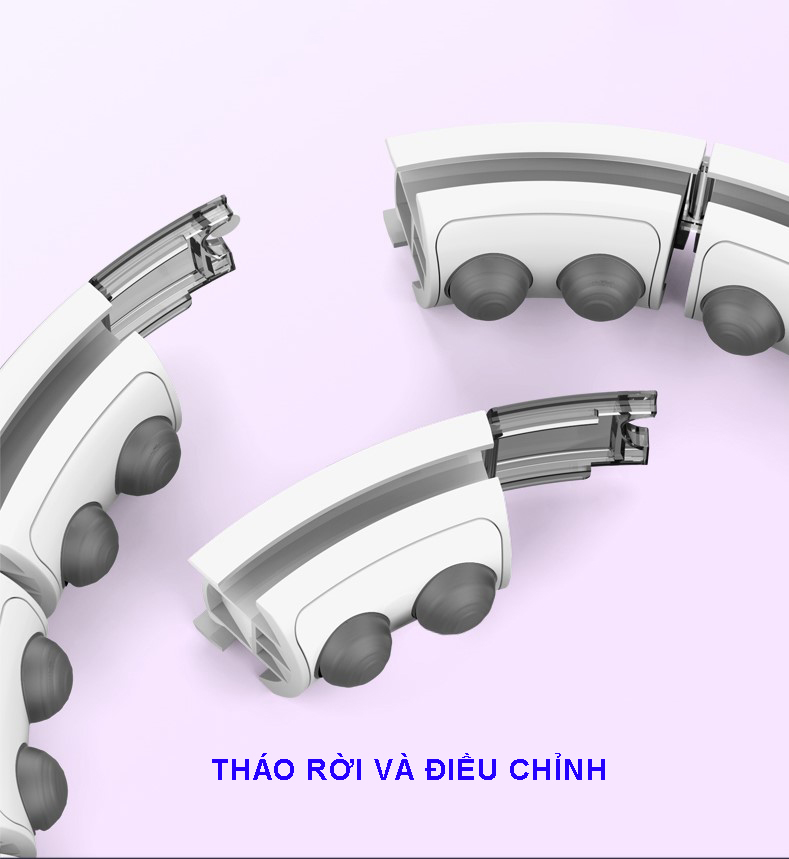 Vòng lắc eo thông minh với đầu massage từ tính có màn hình led đếm số lần, số vòng quay, lượng calo tiêu thụ, điều chỉnh kích cỡ theo cân nặng