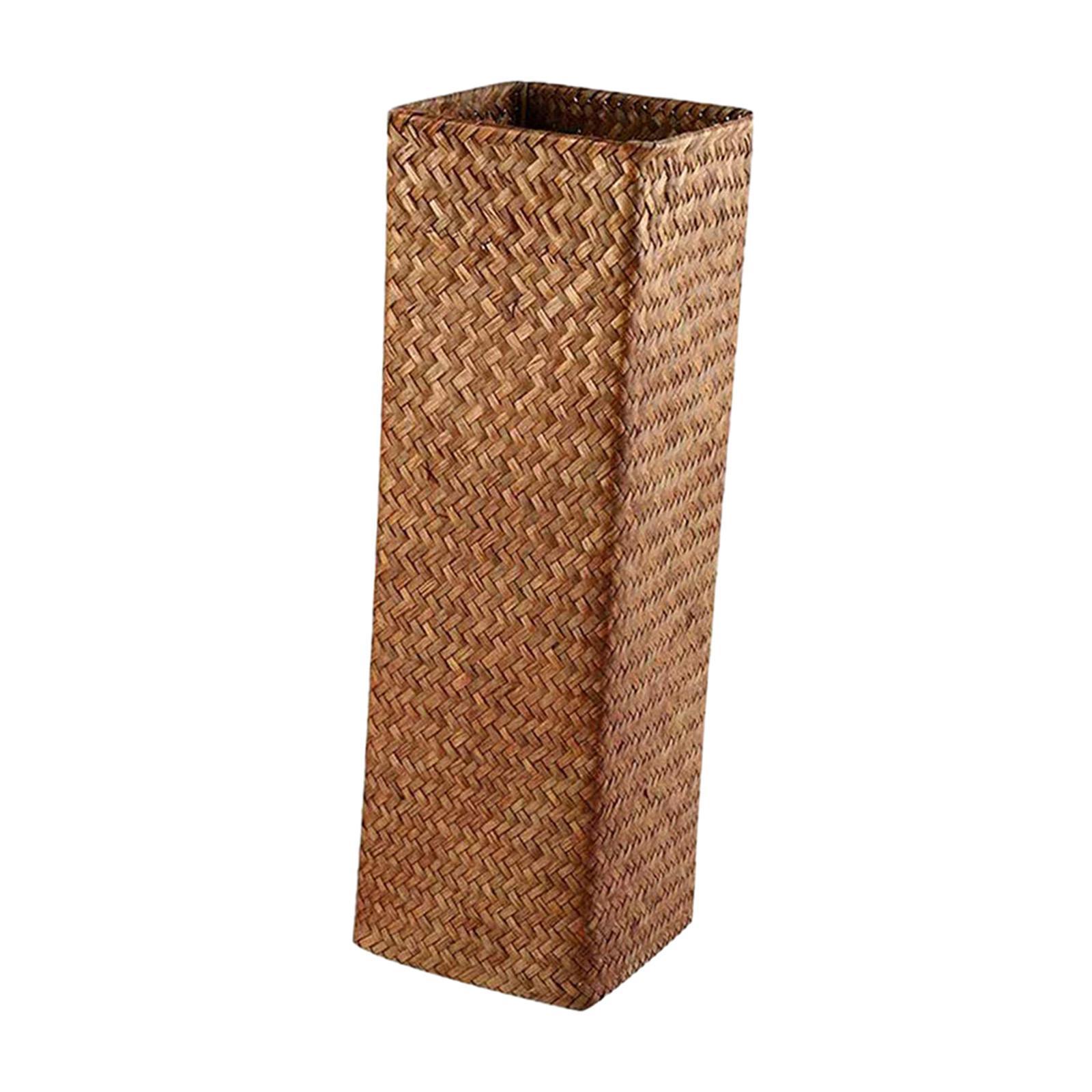 Rattan Flower Basket Bottle Retro Style Boho Flower Holder Plants Flower Pot