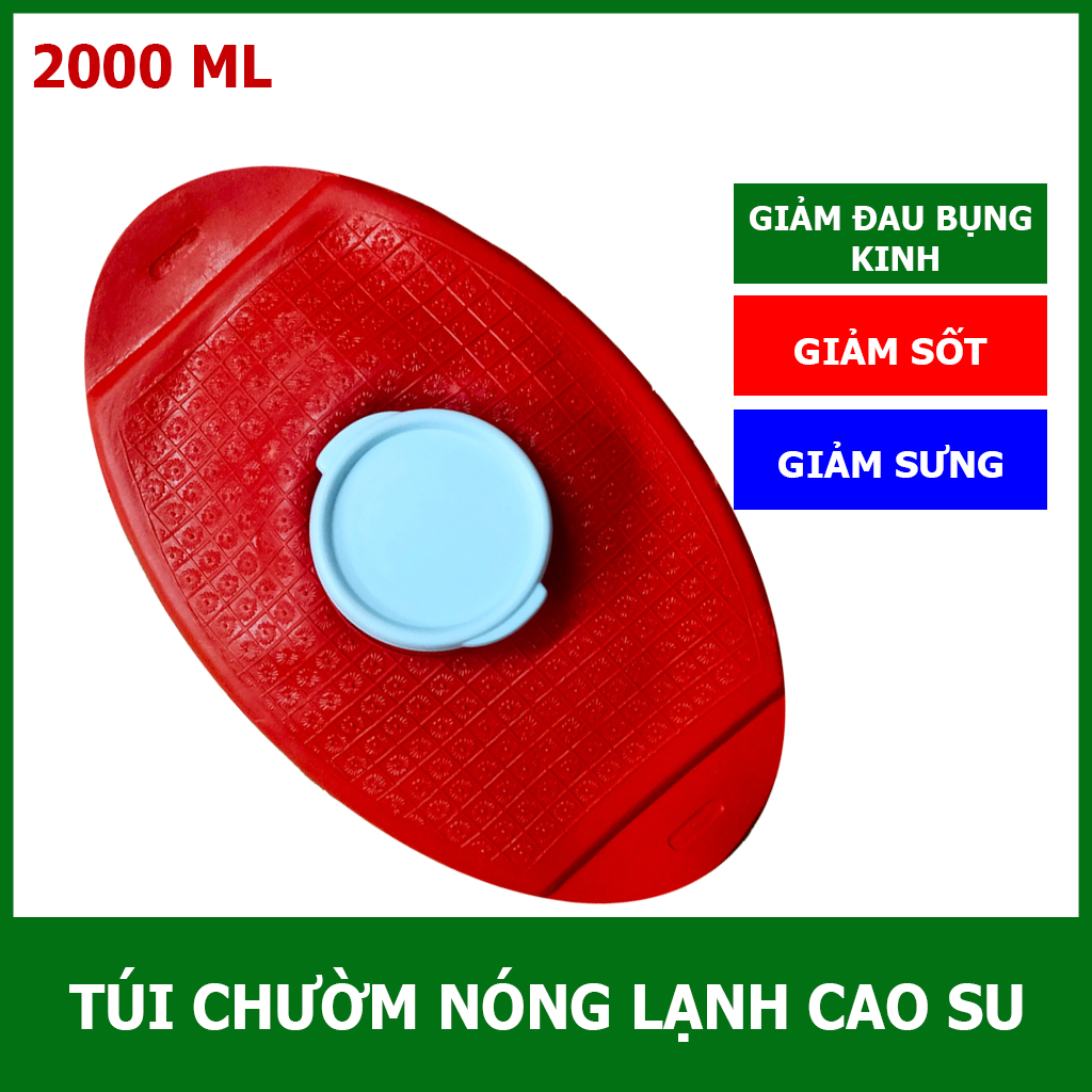 Túi Chườm Nóng Lạnh Cao Su 2 Trong 1 Giảm Đau, Giảm Sưng... - Dung Tích 2000 ml