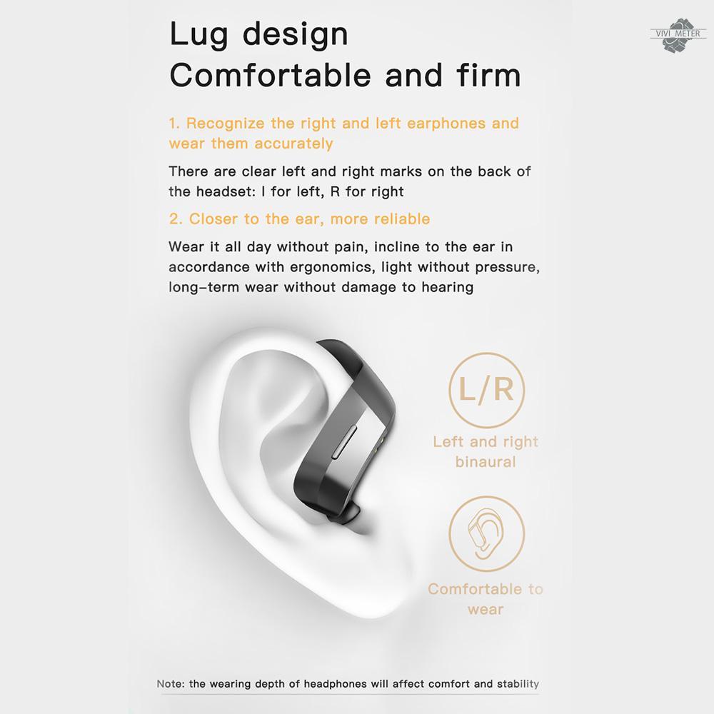 258 Ear Hanging Hook BT 5.0 Wireless Headphones Stereo In-ear Headset for Sport Running