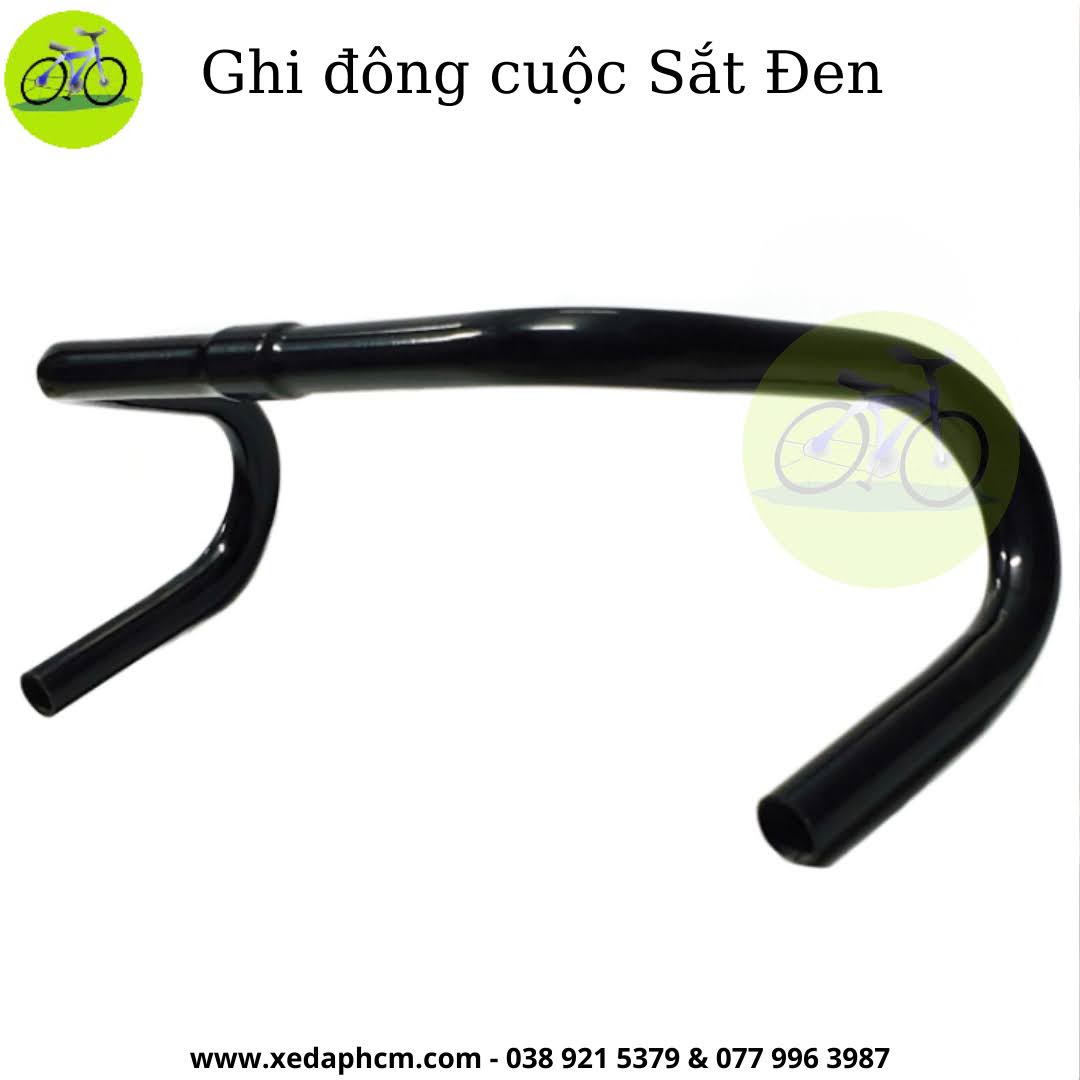 Tay lái ghi đông xe đạp nhôm cong cuộc sừng trâu phi 25.4mm