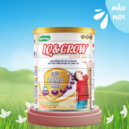 Sữa bột IQ & Grow phát triển chiều cao, trí não cho bé - 900G Nutriplus Gold