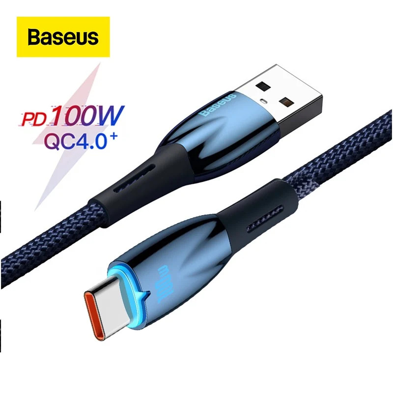 Cáp Sạc Nhanh Công Suất Cao Baseus Glimmer Series USB to Type-C 100W - HÀNG NHẬP KHẨU