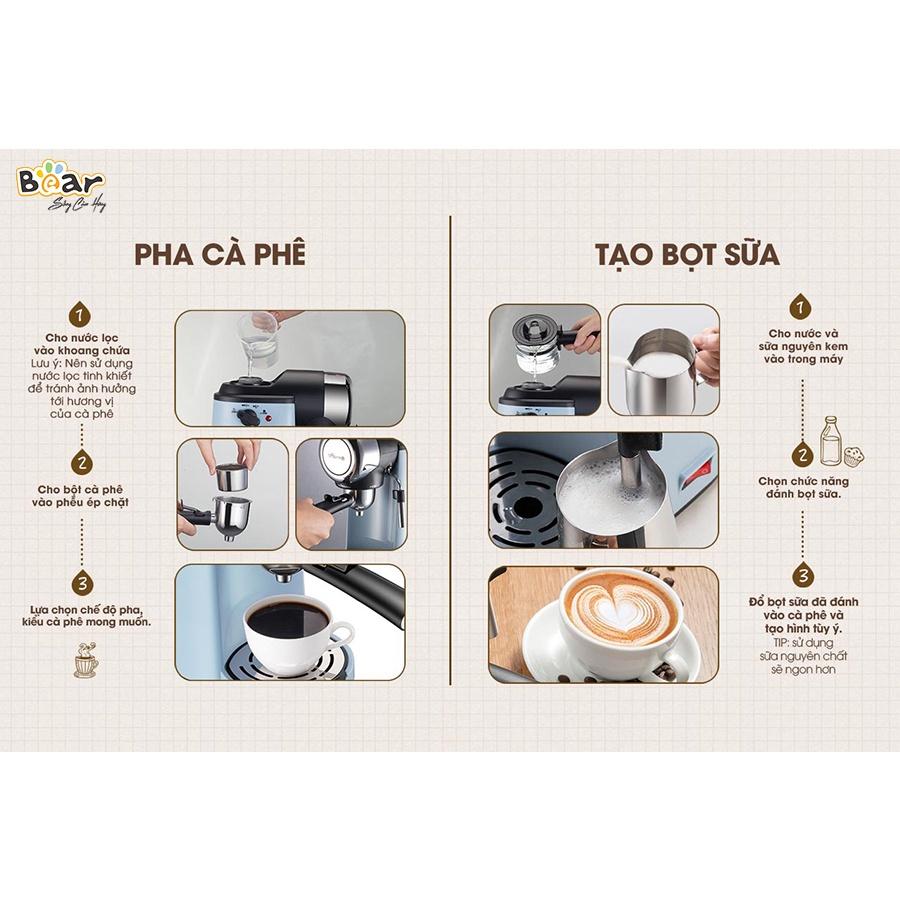 Máy pha cà phê Espresso Bear A02N1 tự động, kích thước nhỏ gọn, thanh lịch, nhiều tính năng, pha cafe, pha trà..- Hàng chính hãng