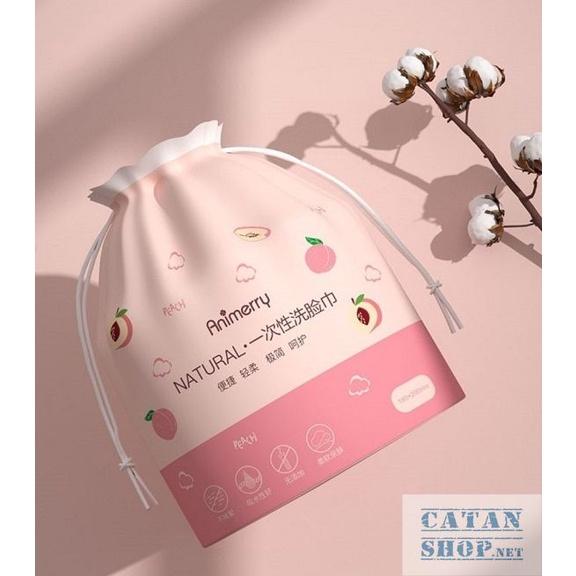 Khăn lau mặt khô dùng 1 lần bằng cotton cao cấp tự nhiên,cuộn khăn mặt khô tẩy trang đa năng túi trái đào xinh xắn