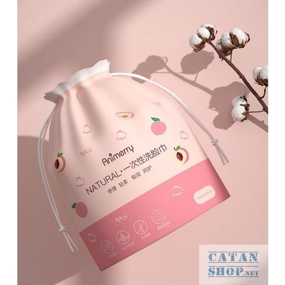 (HOT) Khăn lau mặt khô dùng 1 lần bằng cotton cao cấp tự nhiên,cuộn khăn mặt khô tẩy trang đa năng túi trái đào xinh xắn