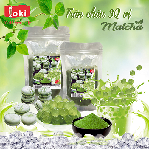 Yoki Trân châu 3Q vị Matcha dai, giòn, thơm mát