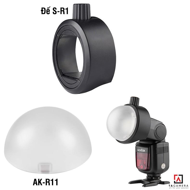 Combo Tản Sáng Godox AK-R11 Dome Diffuser + Đế Nam Châm S-R1 - Hàng Chính Hãng