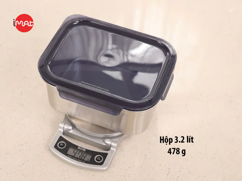 Bộ 4 hộp cao inox 304 iMAT dùng được vi sóng, đông đá, máy rửa chén, lò nướng - Hàng Chính Hãng