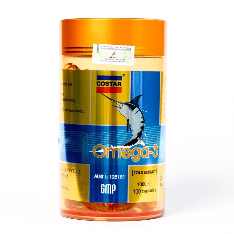 Viên nang mềm dầu cá Costar omega 3 1000mg x 100 viên